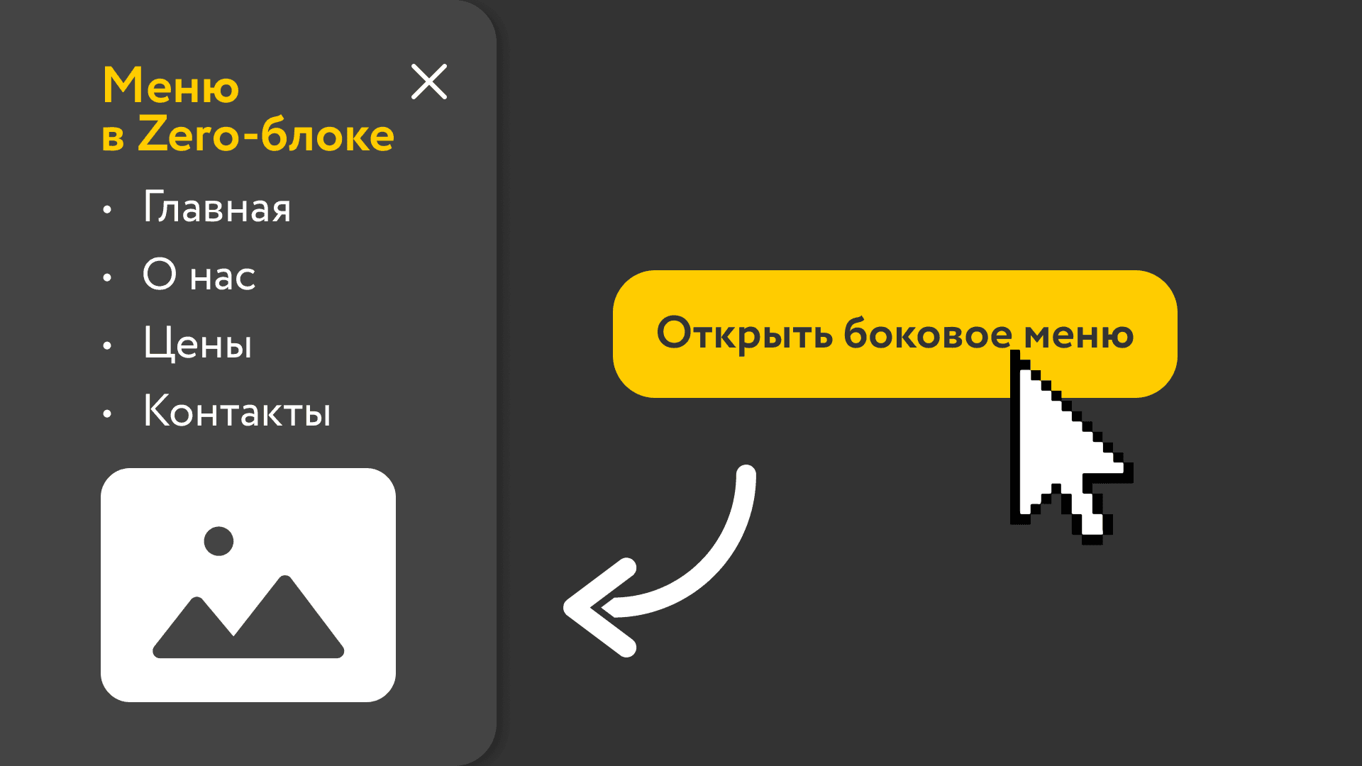 Выезжающая панель из Zero-блока