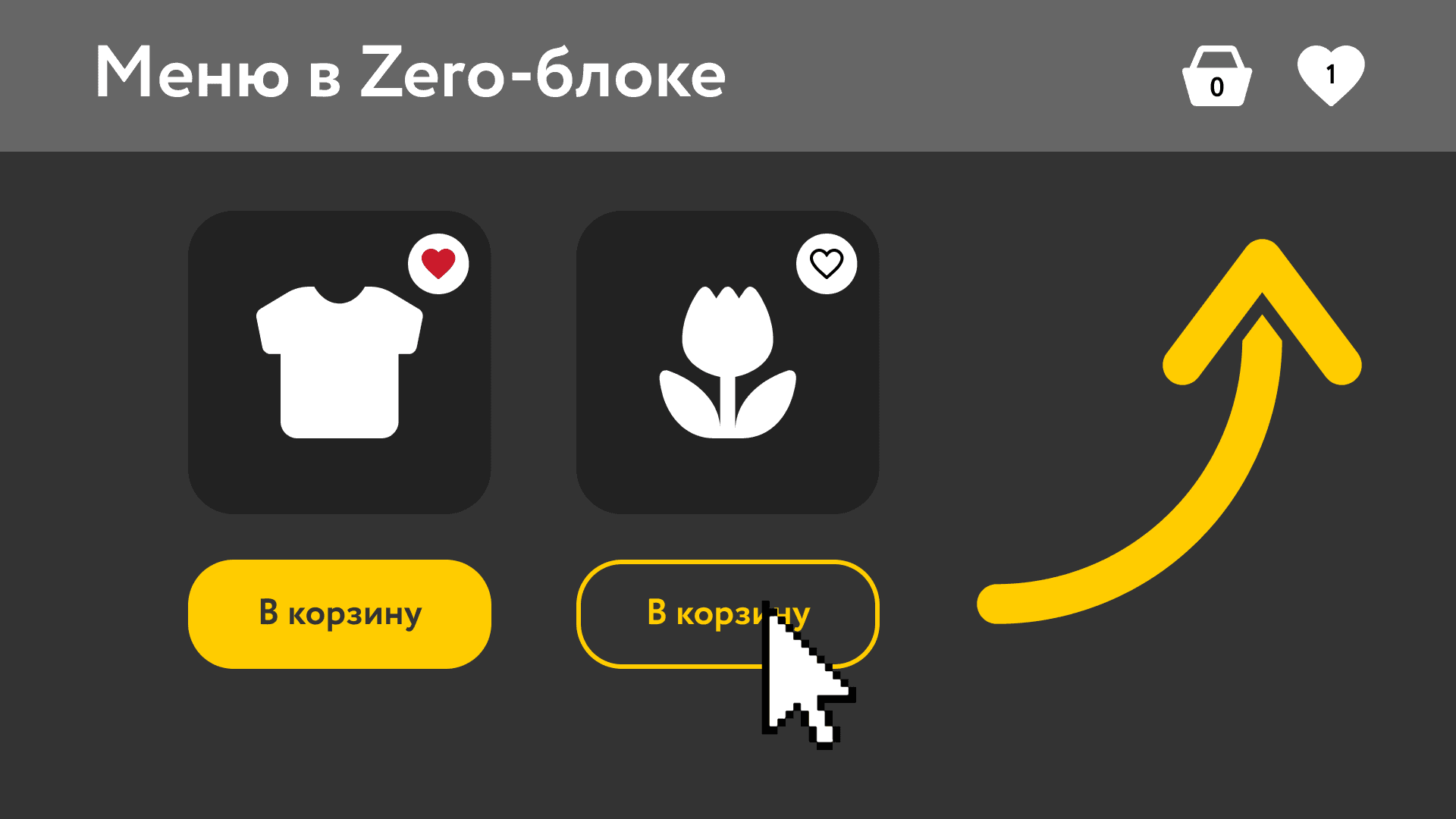 Корзина, избранное и счётчик товаров в Zero-блоке