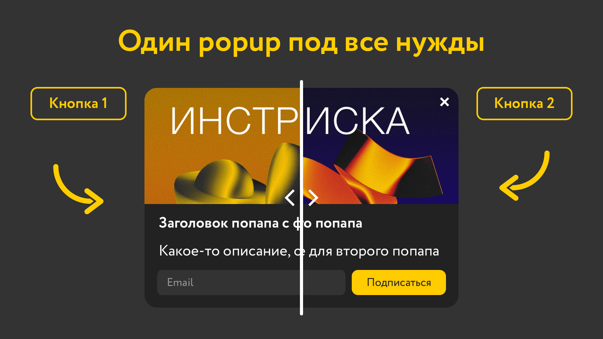 Один попап с разным содержимым